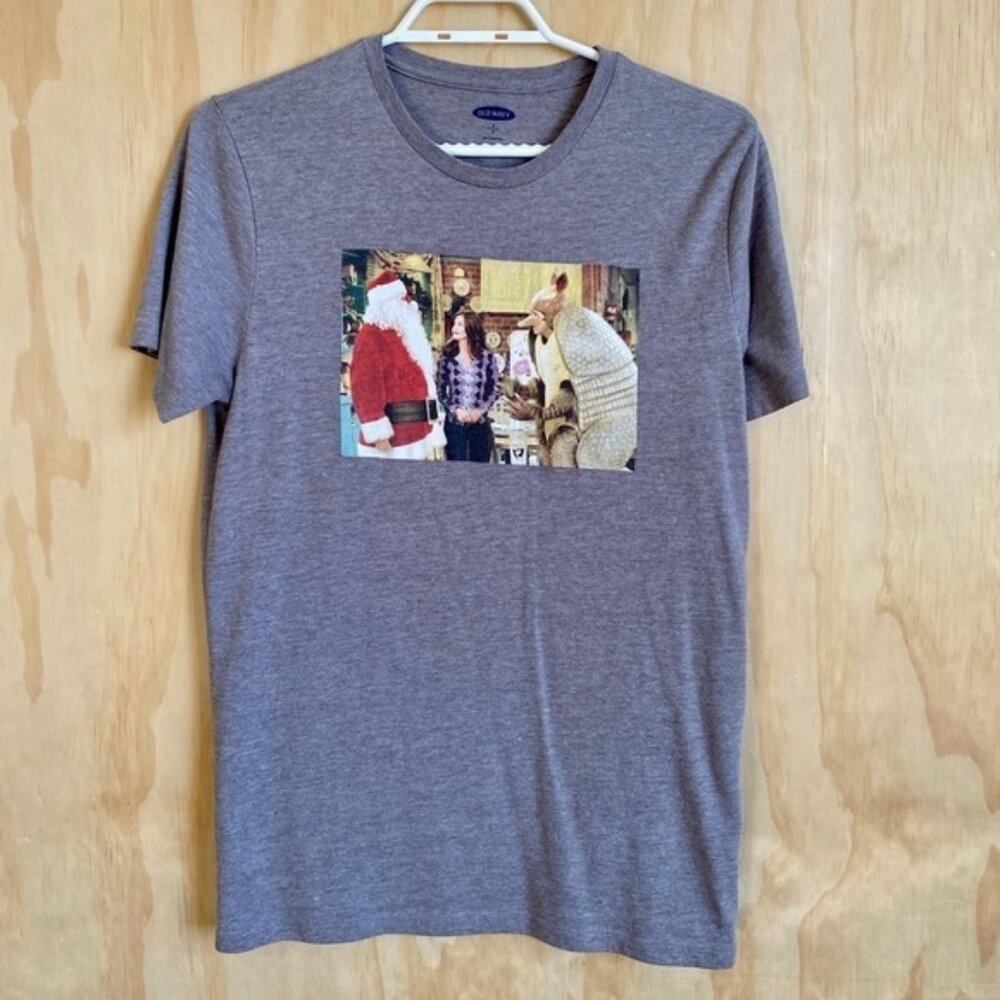 Old Navy  Friends Christmas Holiday Armadillo Short Sleeve Shirt